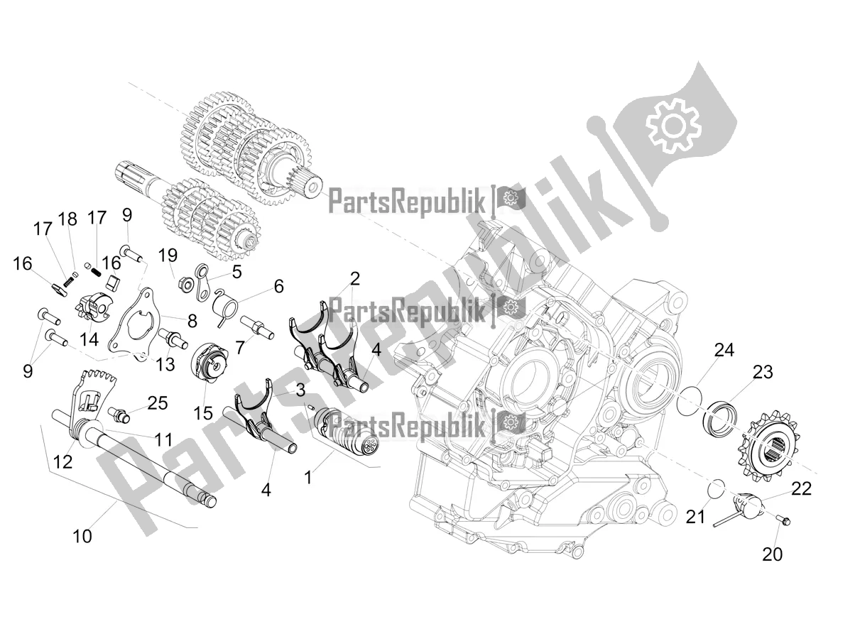 Toutes les pièces pour le Boîte De Vitesses / Sélecteur / Came De Changement De Vitesse du Aprilia Dorsoduro 900 ABS USA 2020