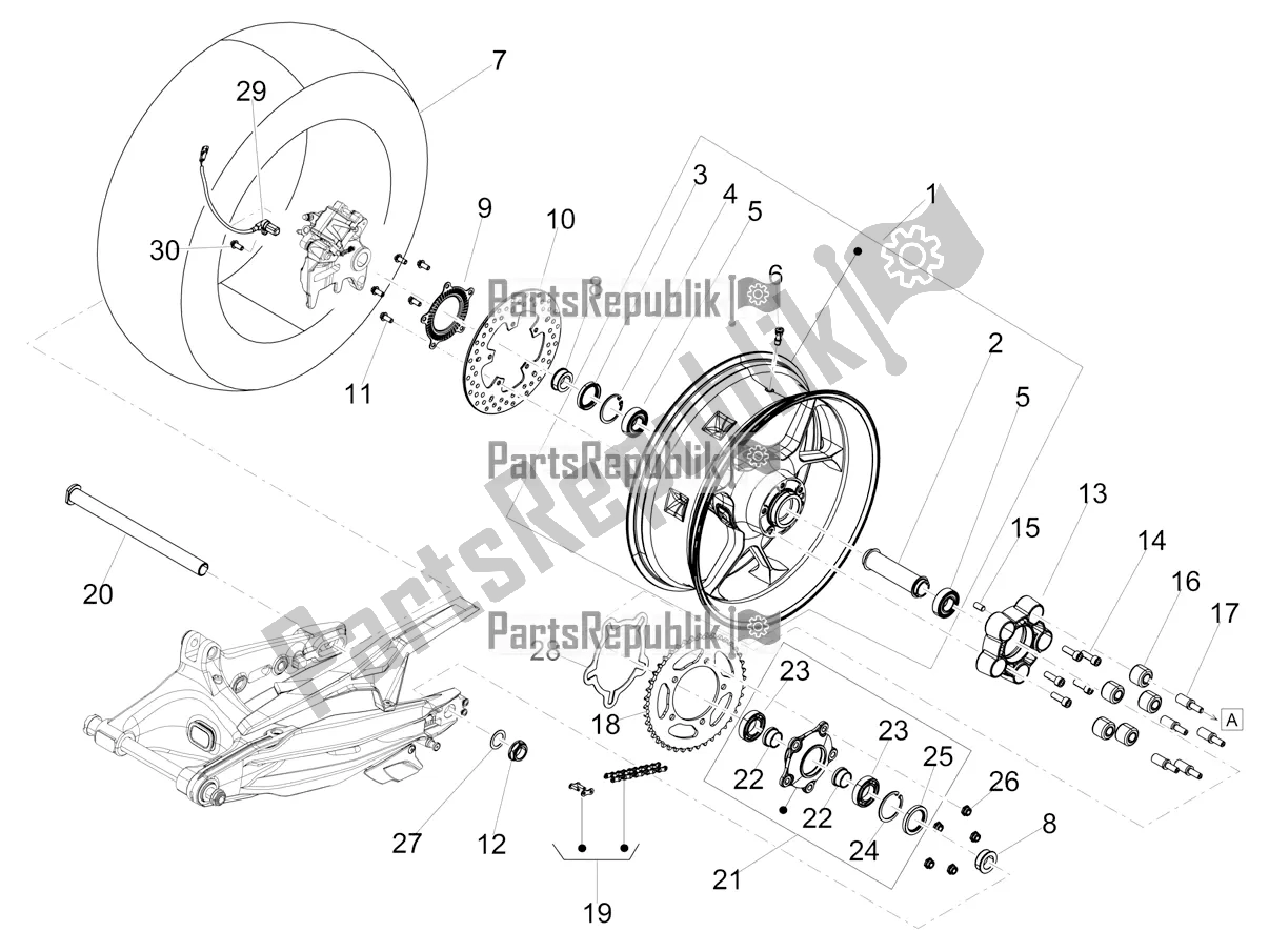 Toutes les pièces pour le Roue Arrière du Aprilia Dorsoduro 900 ABS USA 2020