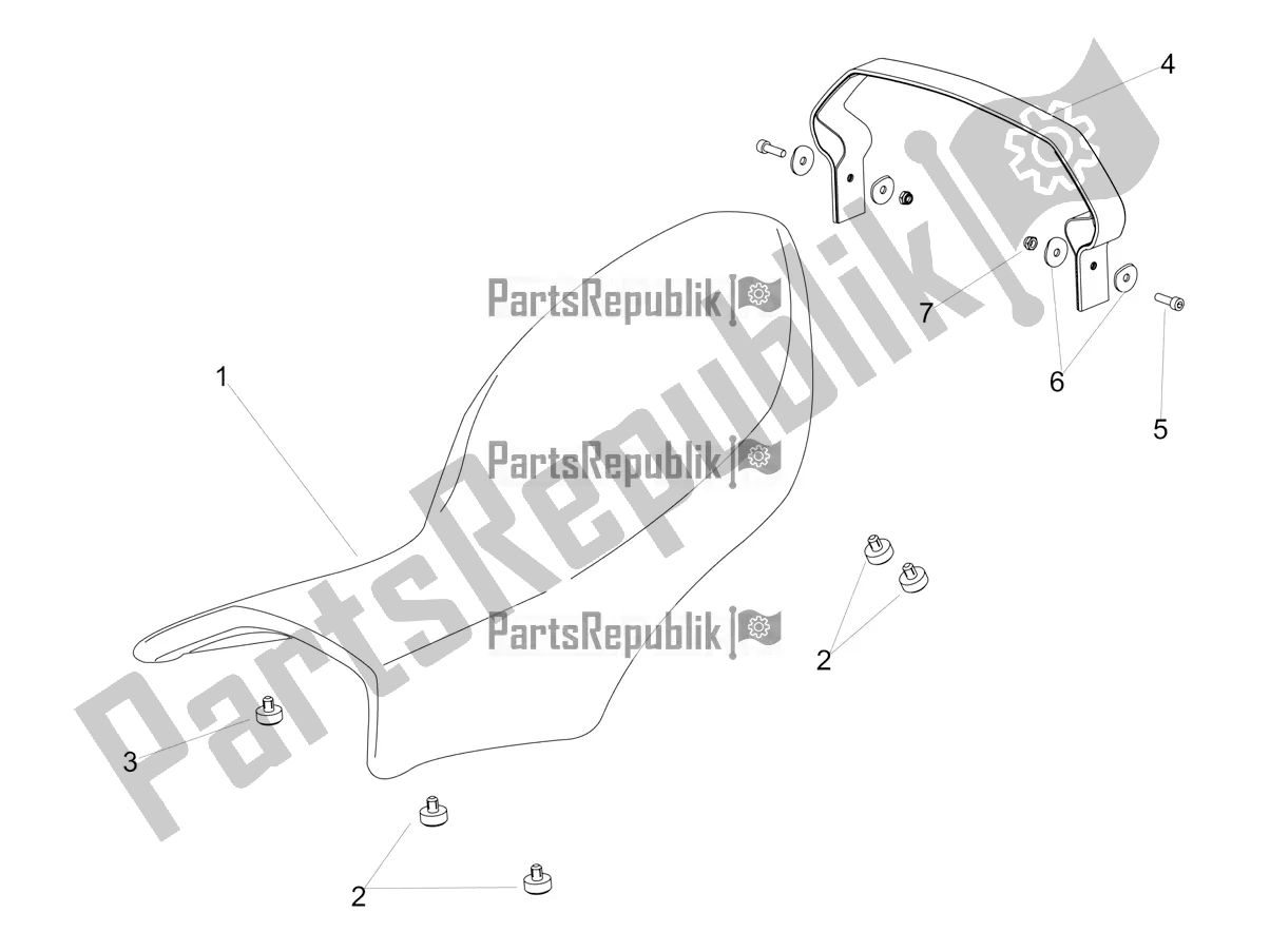 Todas as partes de Selim do Aprilia Dorsoduro 900 ABS USA 2020