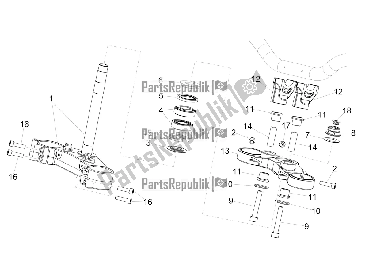 Tutte le parti per il Timone del Aprilia Dorsoduro 900 ABS USA 2020