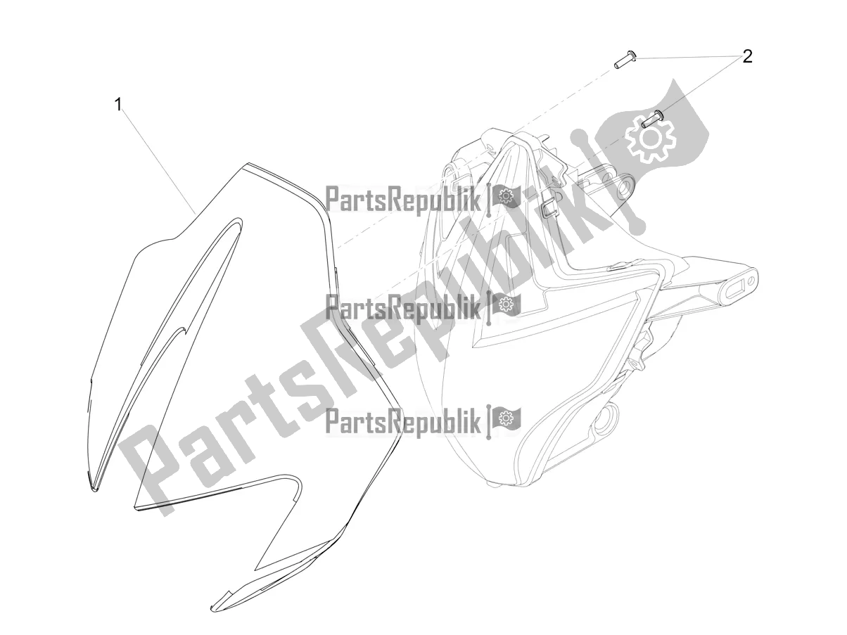 Todas as partes de Parabrisa do Aprilia Dorsoduro 900 ABS USA 2020