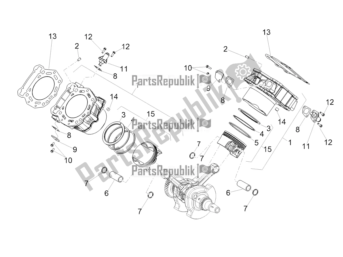 Alle onderdelen voor de Cilinder - Zuiger van de Aprilia Dorsoduro 900 ABS USA 2021