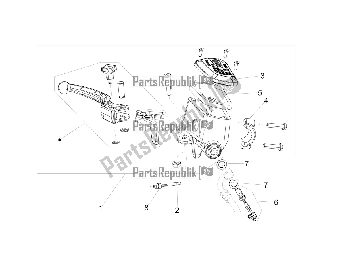 Alle Teile für das Vorderer Hauptzylinder des Aprilia Dorsoduro 900 ABS USA 2021