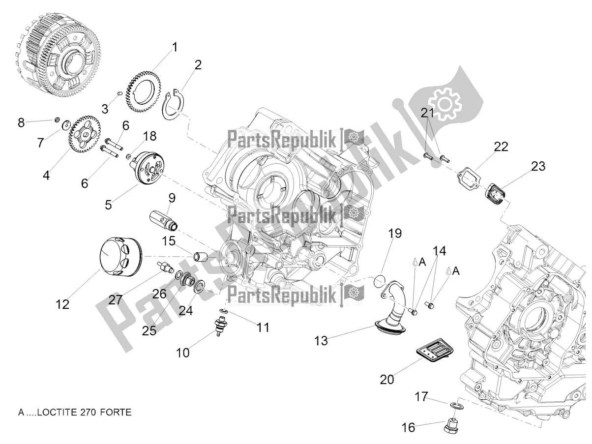 All parts for the Lubrication of the Aprilia Dorsoduro 900 ABS USA 2021