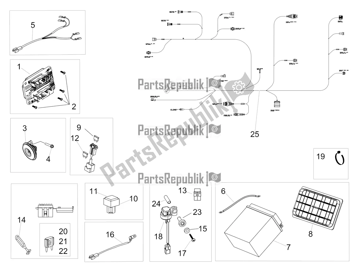 All parts for the Rear Electrical System of the Aprilia Dorsoduro 900 ABS USA 2021
