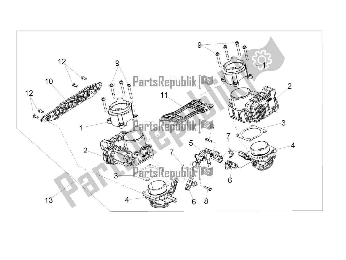 Toutes les pièces pour le Corps De Papillon du Aprilia Dorsoduro 900 ABS USA 2021