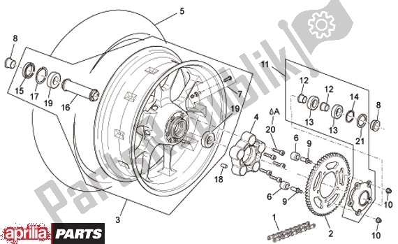 Alle Teile für das Hinterrad des Aprilia Dorsoduro Factory 60 750 2010