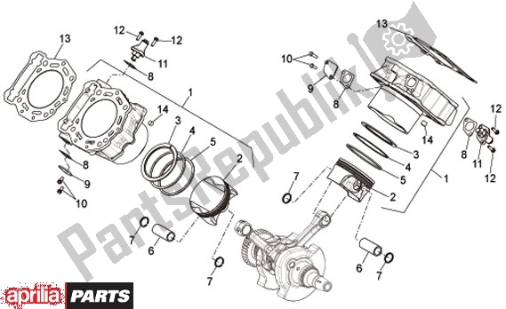 Alle Teile für das Zylinder des Aprilia Dorsoduro Factory 60 750 2010