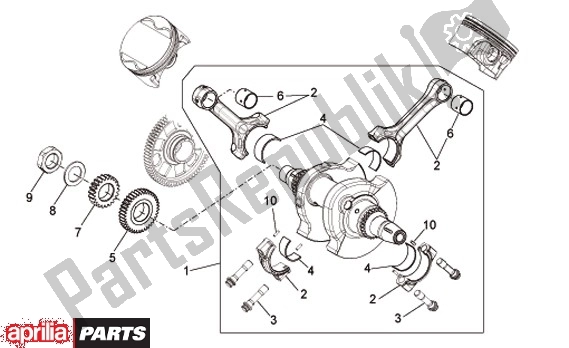 Todas as partes de Virabrequim do Aprilia Dorsoduro Factory 60 750 2010