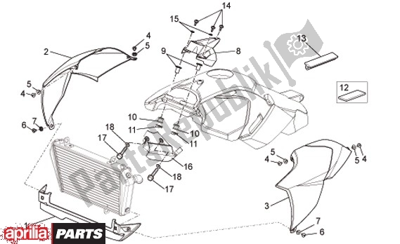 All parts for the Middenaufbouw of the Aprilia Dorsoduro Factory 60 750 2010