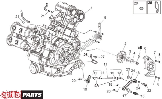 Alle onderdelen voor de Motor van de Aprilia Dorsoduro Factory 60 750 2010