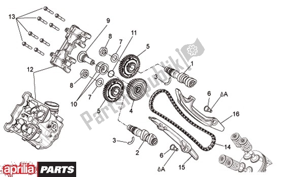 Alle onderdelen voor de Nokkenas Voor van de Aprilia Dorsoduro Factory 60 750 2010