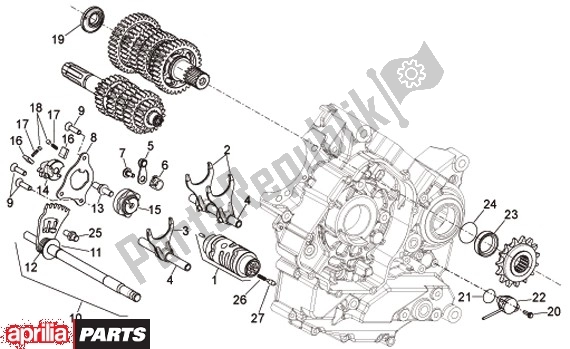 Alle onderdelen voor de Schakelvork van de Aprilia Dorsoduro Factory 60 750 2010