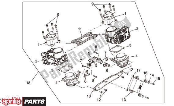 All parts for the Smoorklephuis of the Aprilia Dorsoduro Factory 60 750 2010