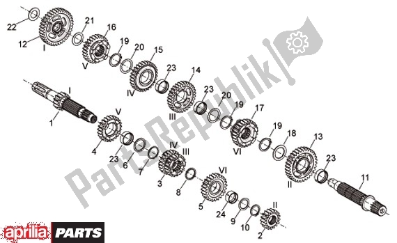 All parts for the Gearshift Drum of the Aprilia Dorsoduro Factory 60 750 2010