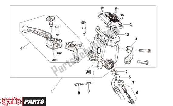 All parts for the Voorwielrempomp of the Aprilia Dorsoduro Factory 60 750 2010