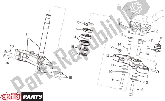 Alle onderdelen voor de Vork Brug van de Aprilia Dorsoduro Factory 60 750 2010