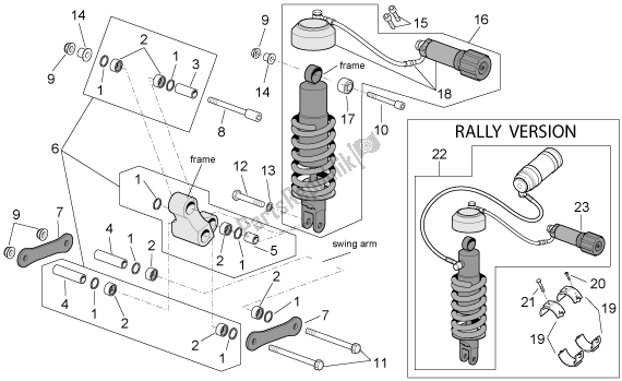 Todas las partes para Connecting Rod And Shock Absorber de Aprilia ETV Capo Nord-rally 17 1000 2001 - 2003