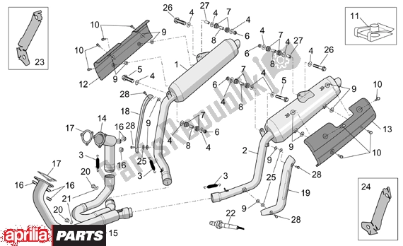 Toutes les pièces pour le Exhaust Pipe du Aprilia ETV Capo Nord-rally 17 1000 2001 - 2003