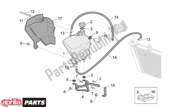 All parts for the Expansion Tank of the Aprilia ETV Capo Nord-rally 17 1000 2001 - 2003