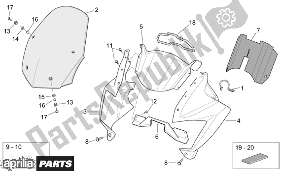 All parts for the Front Body I Rally of the Aprilia ETV Capo Nord-rally 17 1000 2001 - 2003