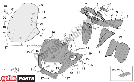 All parts for the Front Body I Standard of the Aprilia ETV Capo Nord-rally 17 1000 2001 - 2003