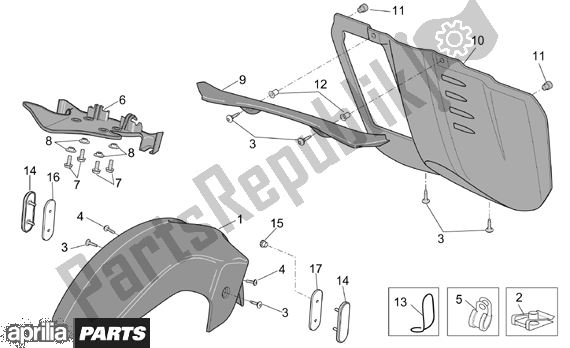 Alle onderdelen voor de Front Body Iii Standard van de Aprilia ETV Capo Nord-rally 17 1000 2001 - 2003