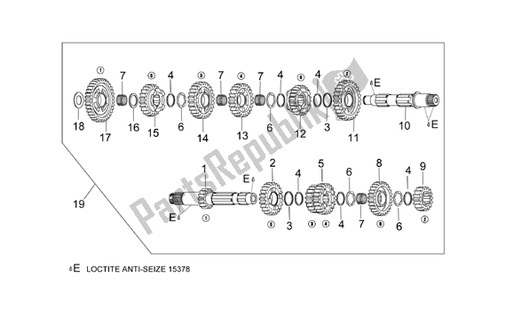 All parts for the Gear Box of the Aprilia ETV Capo Nord-rally 17 1000 2001 - 2003