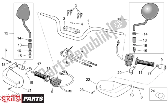 All parts for the Rally Handlebar of the Aprilia ETV Capo Nord-rally 17 1000 2001 - 2003