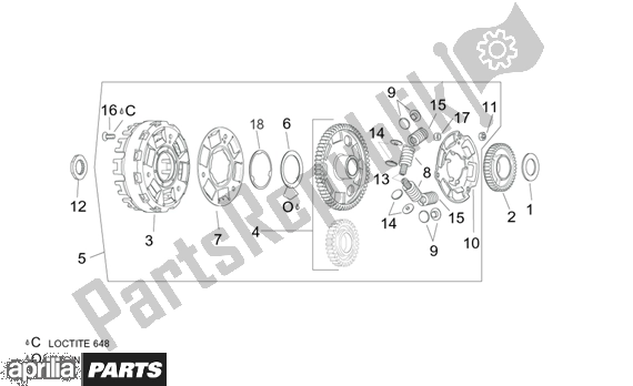 Alle onderdelen voor de Clutch Ii van de Aprilia ETV Capo Nord ABS 394 1000 2004 - 2005