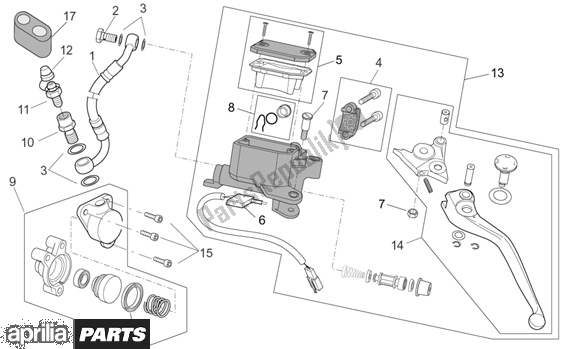 Todas as partes de Clutch Pump do Aprilia ETV Capo Nord ABS 394 1000 2004 - 2005