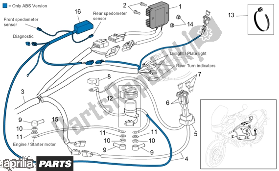 All parts for the Electrical System Ii of the Aprilia ETV Capo Nord ABS 394 1000 2004 - 2005