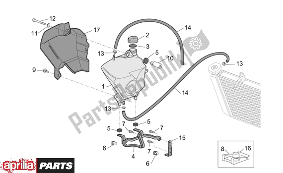 All parts for the Expansion Tank of the Aprilia ETV Capo Nord ABS 394 1000 2004 - 2005