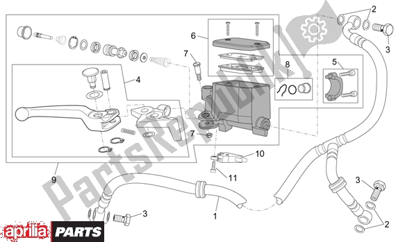 Toutes les pièces pour le Front Brake Pump du Aprilia ETV Capo Nord ABS 394 1000 2004 - 2005