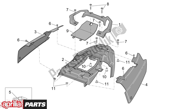 Wszystkie części do Rear Body Aprilia ETV Capo Nord ABS 394 1000 2004 - 2005