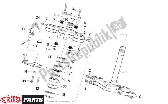 Toutes les pièces pour le Steering du Aprilia ETV Capo Nord ABS 394 1000 2004 - 2005