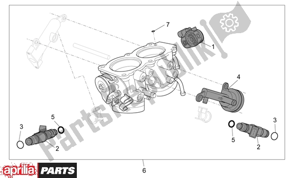 All parts for the Throttle Body of the Aprilia ETV Capo Nord ABS 394 1000 2004 - 2005