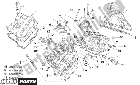 Alle onderdelen voor de Valves Cover van de Aprilia ETV Capo Nord ABS 394 1000 2004 - 2005