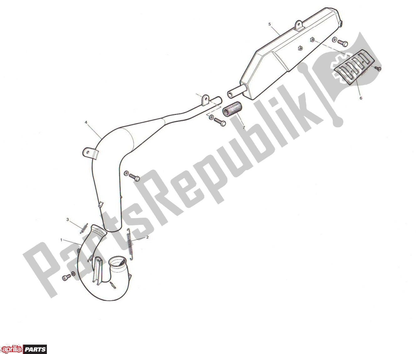 All parts for the Exhaust of the Aprilia ETX 84 125 1980 - 1995