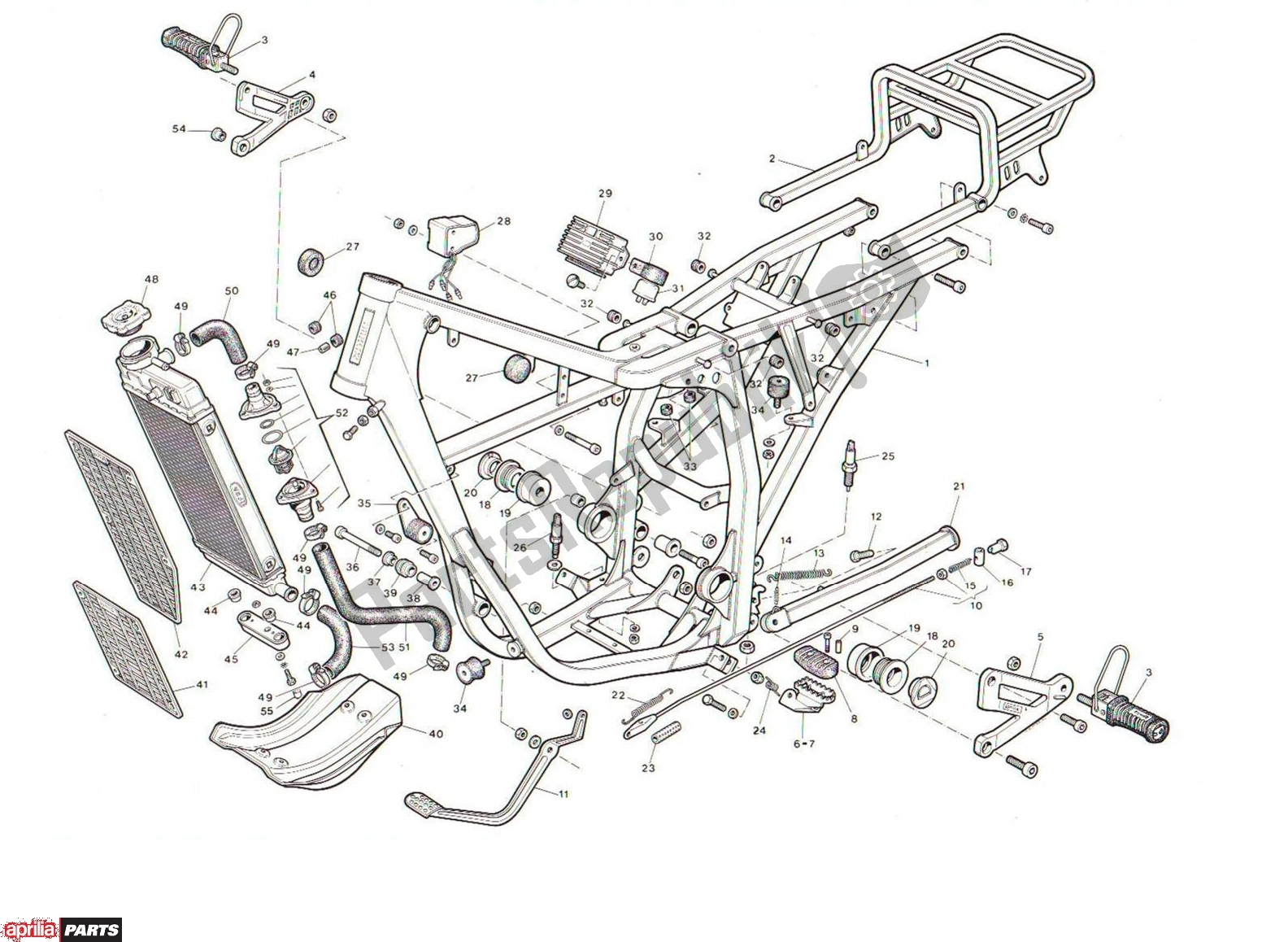 Alle onderdelen voor de Frame van de Aprilia ETX 84 125 1980 - 1995
