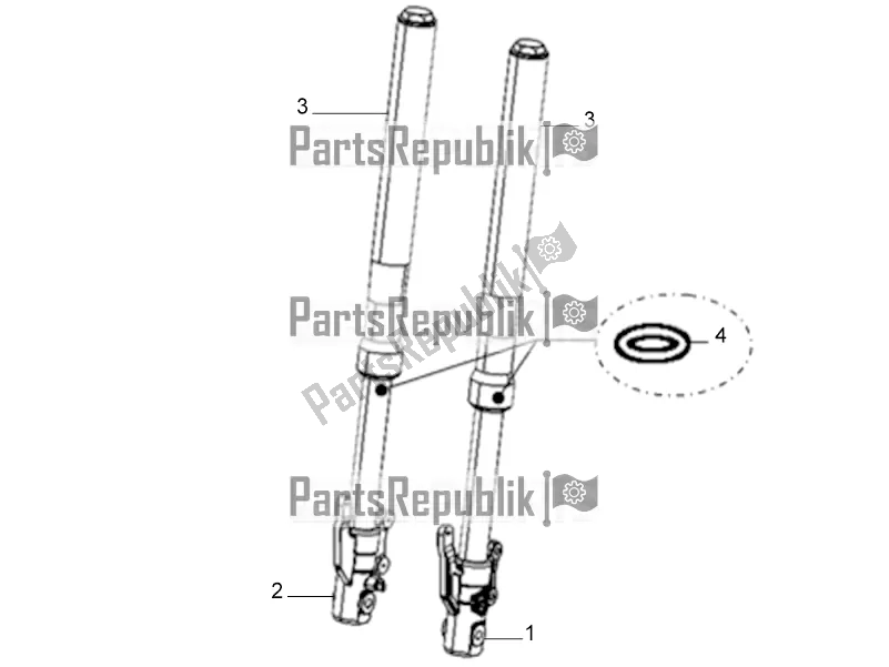 All parts for the Front Fork of the Aprilia ETX 150 2016