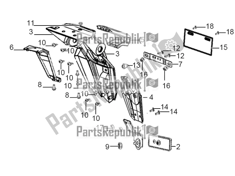 All parts for the Rear Cover of the Aprilia ETX 150 2016
