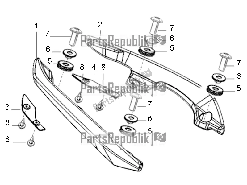 All parts for the Rear Handles Assembly of the Aprilia ETX 150 2016
