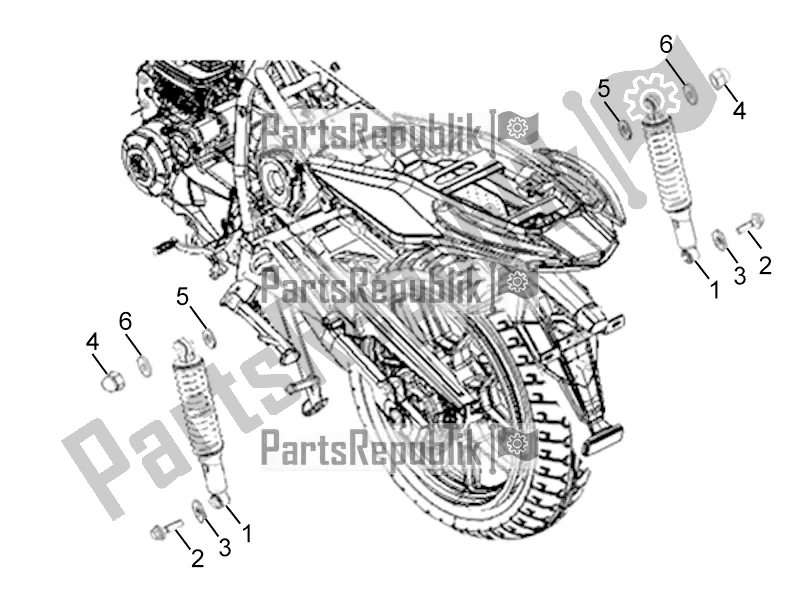 Tutte le parti per il Ammortizzatore Posteriore del Aprilia ETX 150 2016