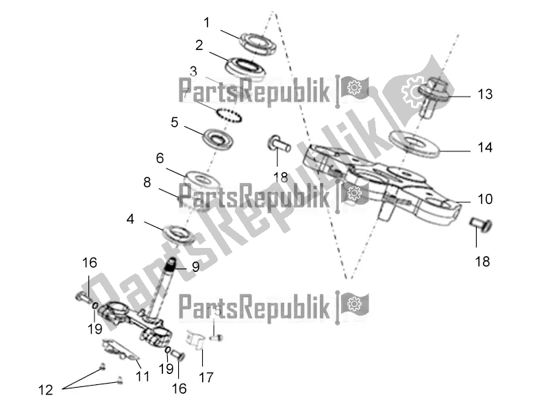 All parts for the Steering Stem Assembly of the Aprilia ETX 150 2016