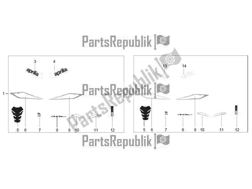 Alle Teile für das Stiker des Aprilia ETX 150 2016