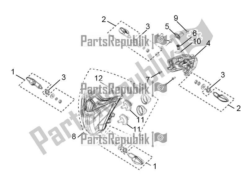 Todas las partes para Lamparas de Aprilia ETX 150 2017