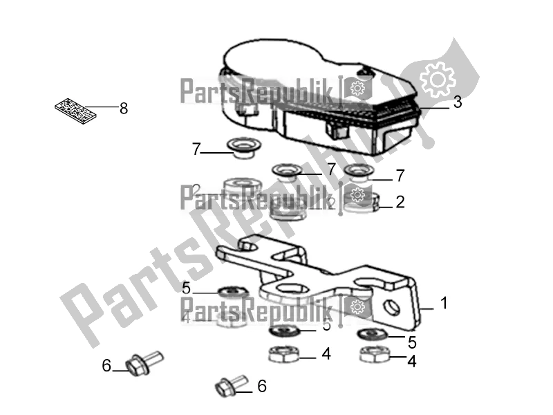 All parts for the Dashboard Assembly of the Aprilia ETX 150 2018