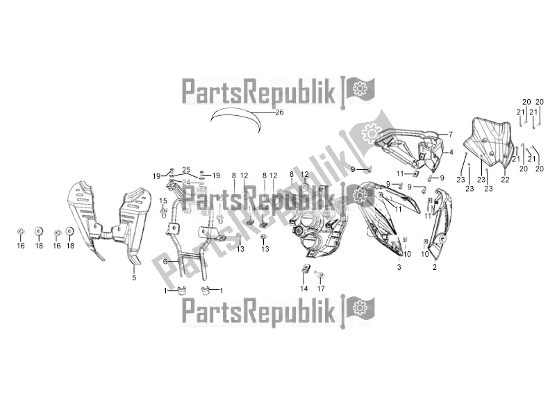 Todas las partes para Cubierta De La Lámpara Delantera de Aprilia ETX 150 2018