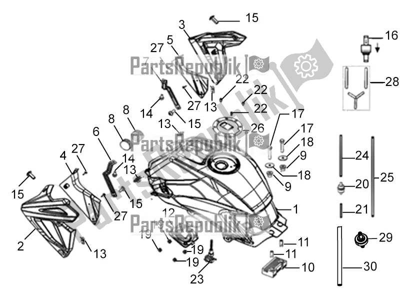 Alle Teile für das Treibstofftank des Aprilia ETX 150 2018